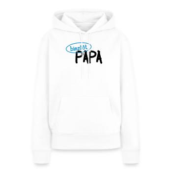 Bientôt Papa ! - Sweat à capuche Premium bio Femme - blanc - Devant - Julia (174cm)