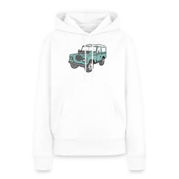 Land Rover 4 x 4 Land Rover Serie3 88" - Sweat à capuche Premium bio Femme - blanc - Devant - Julia (174cm)