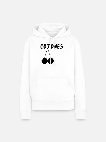 cojones - Frauen Premium Bio Hoodie - Weiß