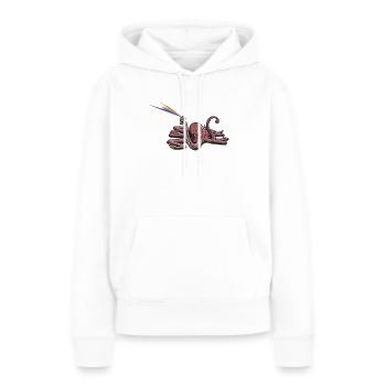 Poulpe avec laque peut arc-en-ciel - Sweat à capuche Premium bio Femme - blanc - Devant - Julia (174cm)