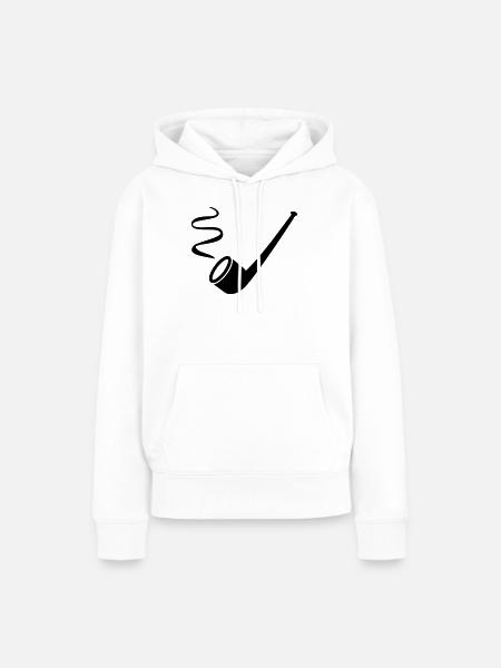 pfeife rauchen raucher geschenk - Frauen Premium Bio Hoodie - Weiß