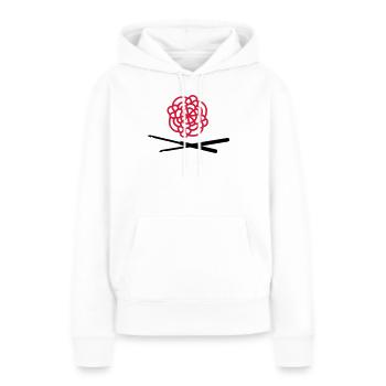 haekeln handarbeit hobby - Frauen Premium Bio Hoodie - Weiß - Vorne - Julia (174cm)