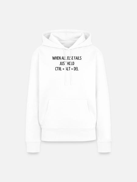 Zitat / Geek / Gaming / Videospiele / Nerd - Frauen Premium Bio Hoodie - Weiß