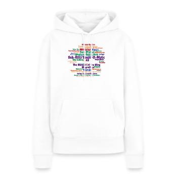 Nuage de mots de science-fiction avec 42 - Sweat à capuche Premium bio Femme - blanc - Devant - Julia (174cm)