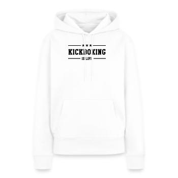 Kickboxing / Kick-Boxeur / Kick Boxing / - Sweat à capuche Premium bio Femme - blanc - Devant - Julia (174cm)