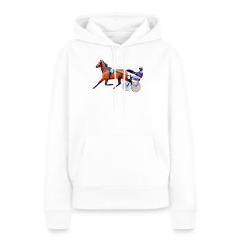 trotteur - Sweat à capuche Premium bio Femme - blanc - Devant - Julia (174cm)