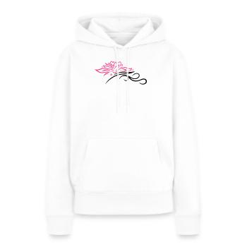 Lotus mit Tribal, Wellness, Yoga - Frauen Premium Bio Hoodie - Weiß - Vorne - Julia (174cm)