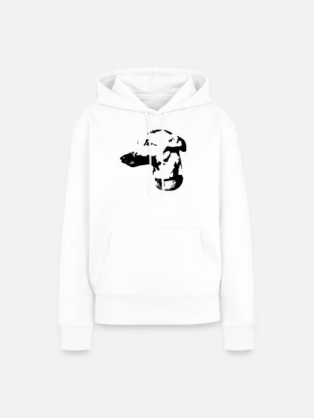 Whippet Kopf - Frauen Premium Bio Hoodie - Weiß