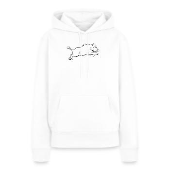Wildschwein im Sprung - Frauen Premium Bio Hoodie - Weiß - Vorne - Julia (174cm)