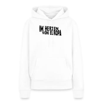 Frankfurt - Im Herzen von Europa - Frauen Premium Bio Hoodie - Weiß - Vorne - Julia (174cm)