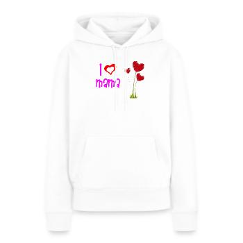 Liebevolles Muttertagsherz Blumendesign - Frauen Premium Bio Hoodie - Weiß - Vorne - Julia (174cm)