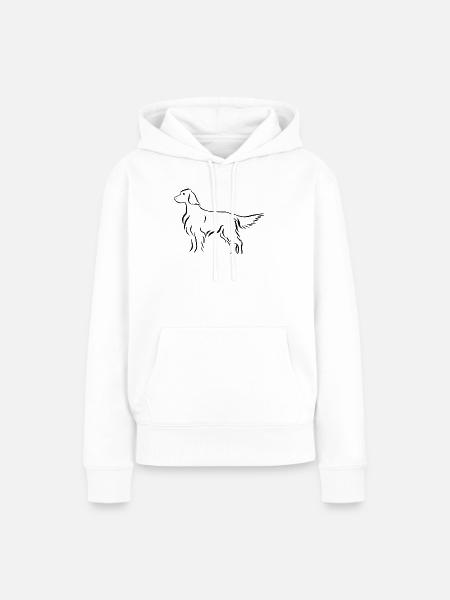 Setter stehend - Frauen Premium Bio Hoodie - Weiß
