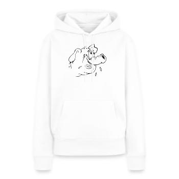 Schwein Karikatur 02 - Frauen Premium Bio Hoodie - Weiß - Vorne - Julia (174cm)