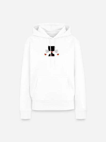 schwarze katze - Frauen Premium Bio Hoodie - Weiß