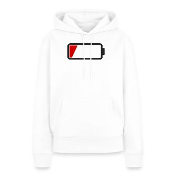 Batterie leer - Frauen Premium Bio Hoodie - Weiß - Vorne - Julia (174cm)