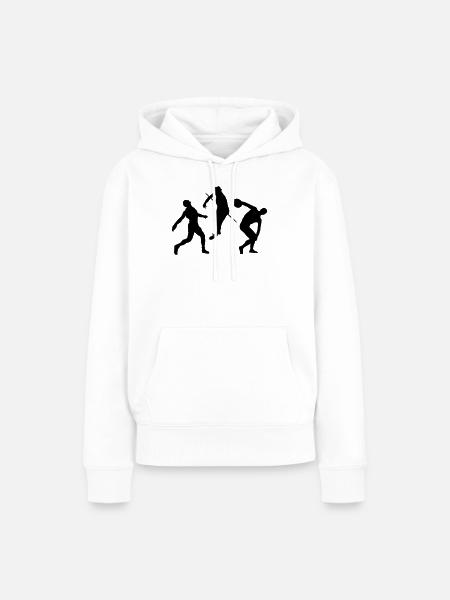 Leichtathletik - Frauen Premium Bio Hoodie - Weiß