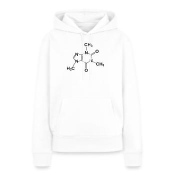 Structure chimique du café Caféine - Sweat à capuche Premium bio Femme - blanc - Devant - Julia (174cm)