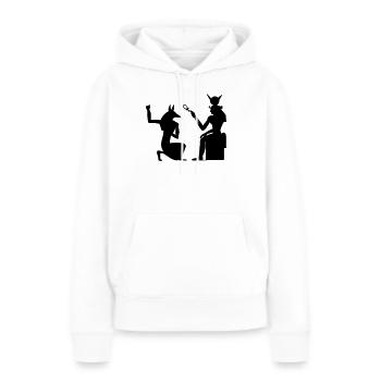 Pyramide hiéroglyphes égyptiens pharaon - Sweat à capuche Premium bio Femme - blanc - Devant - Julia (174cm)