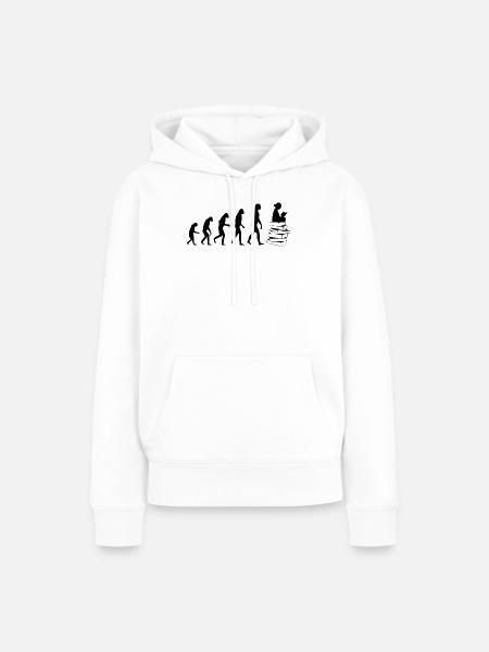 Read Evolution - Frauen Premium Bio Hoodie - Weiß