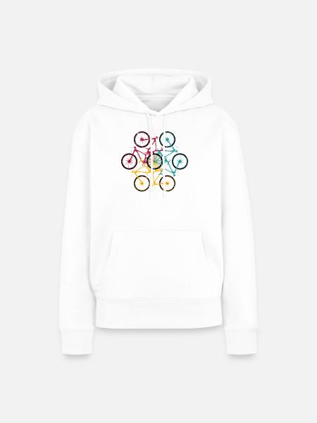 Lebendige Fahrrad-Mandala - Frauen Premium Bio Hoodie - Weiß