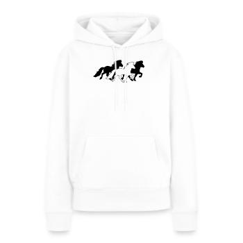 3 nobles chevaux islandais à tölt - Sweat à capuche Premium bio Femme - blanc - Devant - Julia (174cm)