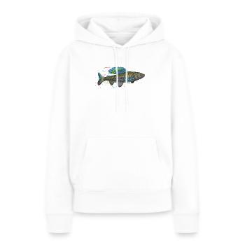 Chromatischer irisierender Fisch – Äsche - Frauen Premium Bio Hoodie - Weiß - Vorne - Julia (174cm)