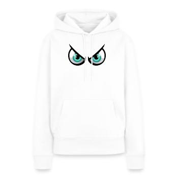 Yeux cartoon énervé - Sweat à capuche Premium bio Femme - blanc - Devant - Julia (174cm)