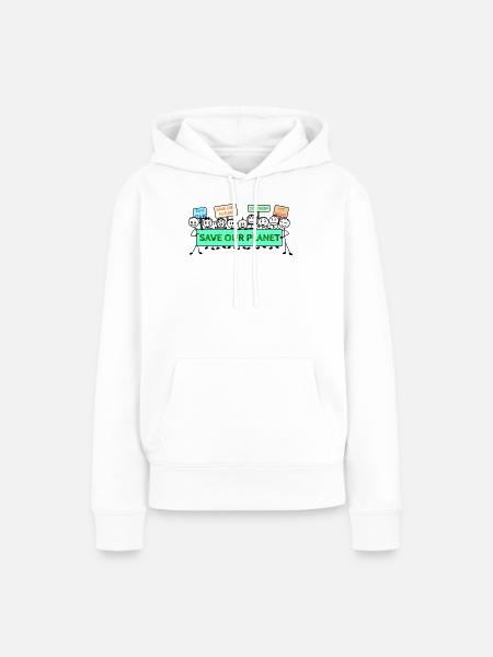 Protestlogo Klimawandel - Frauen Premium Bio Hoodie - Weiß