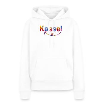 Kassel ist klasse - Frauen Premium Bio Hoodie - Weiß - Vorne - Julia (174cm)