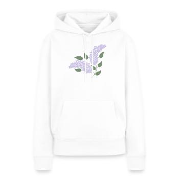 Lilas - Sweat à capuche Premium bio Femme - blanc - Devant - Julia (174cm)