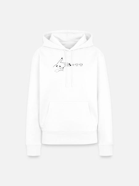 Herz ich Liebe dich Pistole - Frauen Premium Bio Hoodie - Weiß