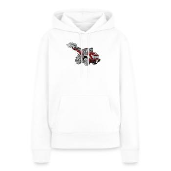 Industrie des excavatrices rouges - Sweat à capuche Premium bio Femme - blanc - Devant - Julia (174cm)