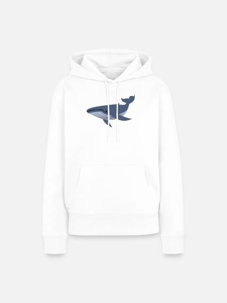 Blauwal, Wal - Frauen Premium Bio Hoodie - Weiß