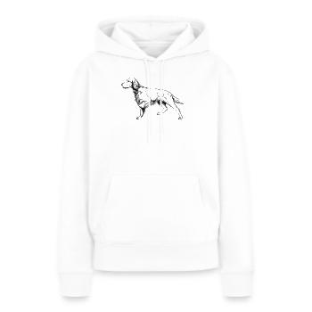 Setter vorstehend - Frauen Premium Bio Hoodie - Weiß - Vorne - Julia (174cm)