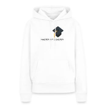 Master of Disaster mit Graduierungshut - Frauen Premium Bio Hoodie - Weiß - Vorne - Julia (174cm)