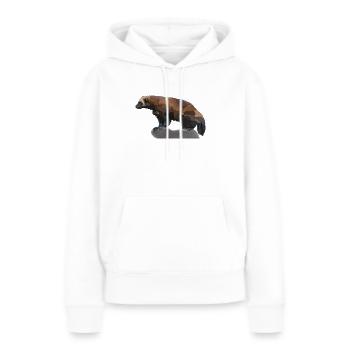 Verena, der Vielfrass - Frauen Premium Bio Hoodie - Weiß - Vorne - Julia (174cm)