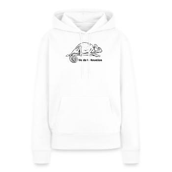 La Reunion  - Sweat à capuche Premium bio Femme - blanc - Devant - Julia (174cm)