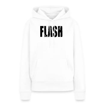 FLASH CLAIM avec flash - Sweat à capuche Premium bio Femme - blanc - Devant - Julia (174cm)