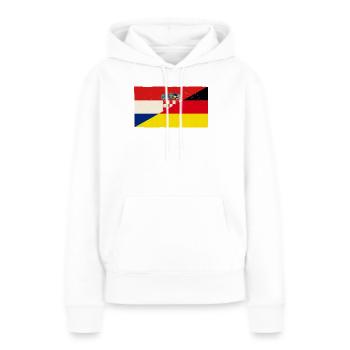 Allemagne et Croatie Pavillon Vintage - Sweat à capuche Premium bio Femme - blanc - Devant - Julia (174cm)