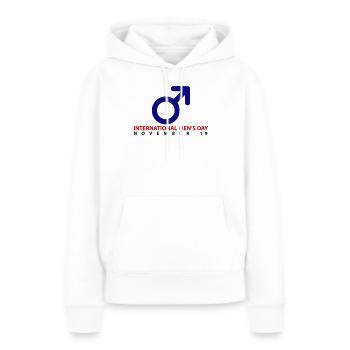 Journée internationale des hommes - Sweat à capuche Premium bio Femme - blanc - Devant - Julia (174cm)