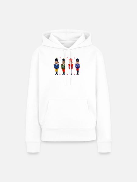 VIER LUSTIGE NUSSKNACKER - Frauen Premium Bio Hoodie - Weiß