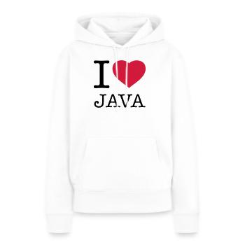 I LOVE JAVA - Frauen Premium Bio Hoodie - Weiß - Vorne - Julia (174cm)