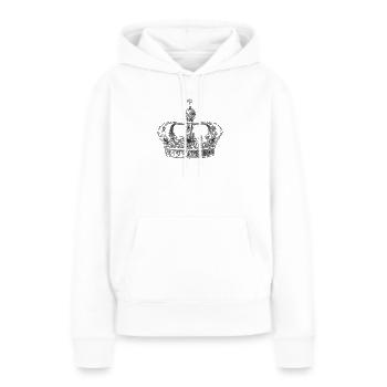 Krone - Frauen Premium Bio Hoodie - Weiß - Vorne - Julia (174cm)