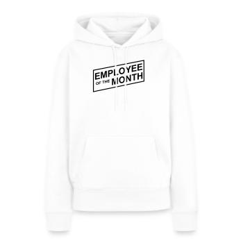 Employé du mois - Sweat à capuche Premium bio Femme - blanc - Devant - Julia (174cm)