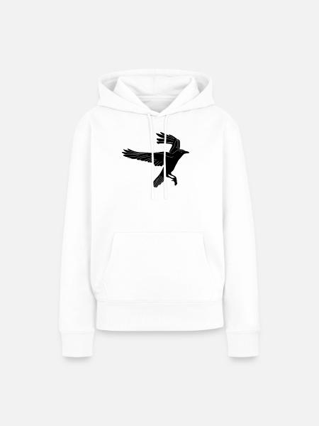 Rabe - Frauen Premium Bio Hoodie - Weiß