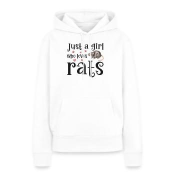 Rat Rats - Sweat à capuche Premium bio Femme - blanc - Devant - Julia (174cm)