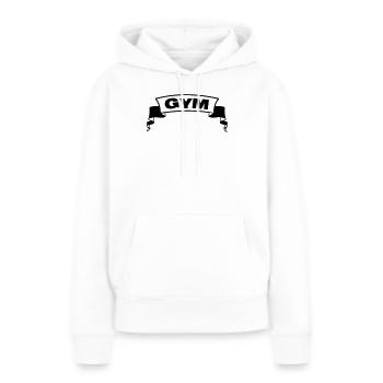 Bannière de gym gym - Sweat à capuche Premium bio Femme - blanc - Devant - Julia (174cm)