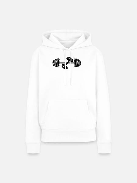 Gewichte Hantelscheiben Hantel 2 - Frauen Premium Bio Hoodie - Weiß