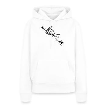 Superwoman vole vite avec cape - Sweat à capuche Premium bio Femme - blanc - Devant - Julia (174cm)