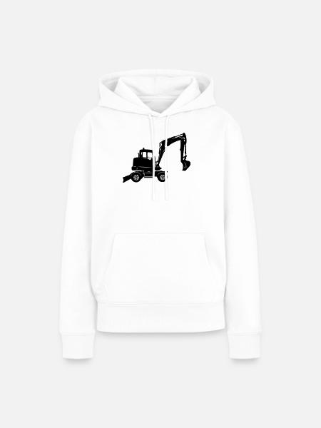 Bagger - Frauen Premium Bio Hoodie - Weiß